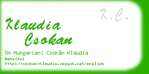 klaudia csokan business card