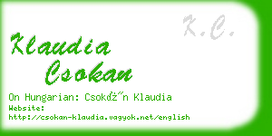 klaudia csokan business card